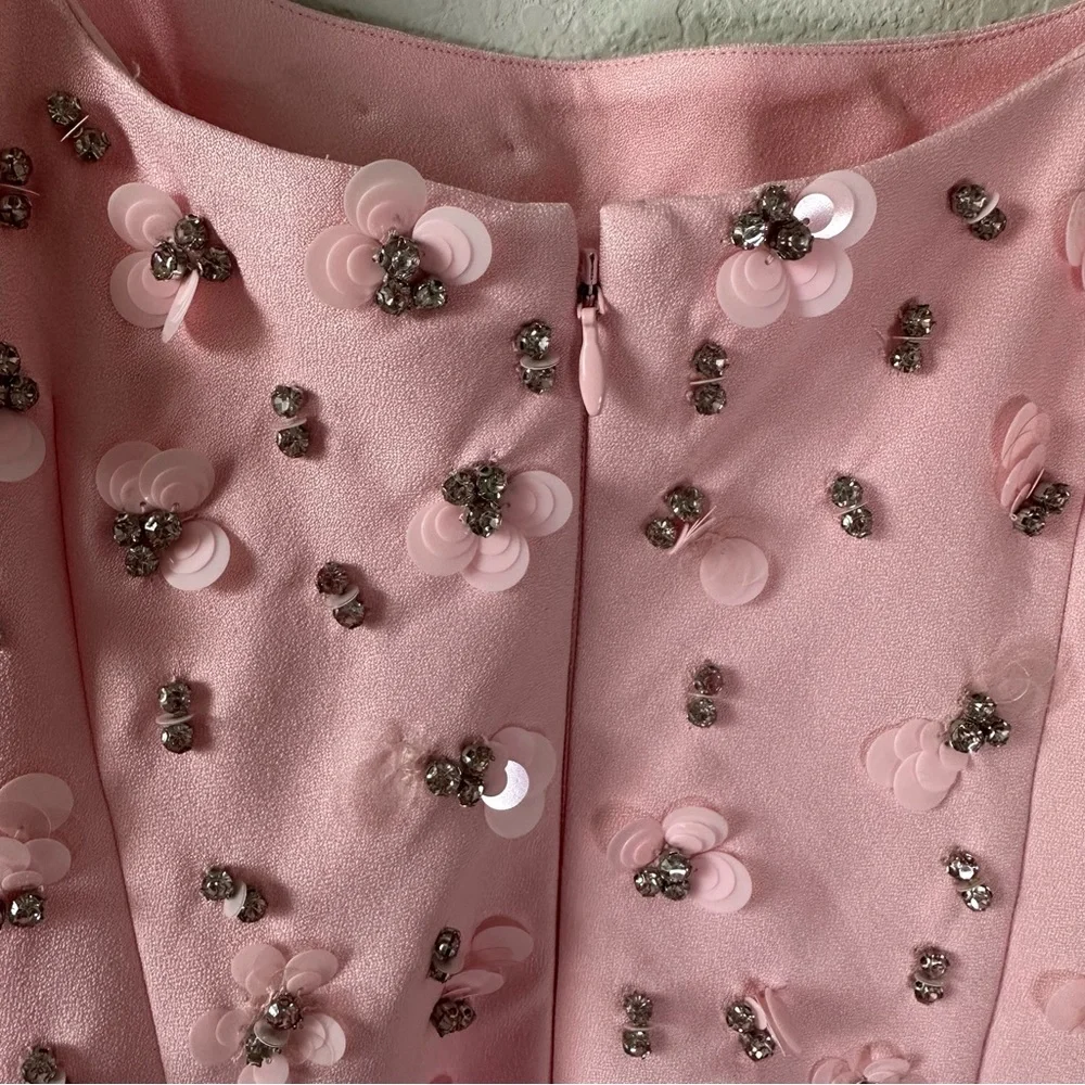 NWT SIMKHAI Ziva Embellished Crepe Mini Dress SZ US 6 - Picture 10 of 10